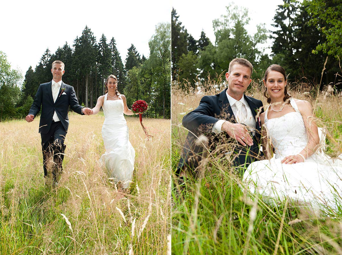 Hochzeitsfotograf Hagen: Brautpaar im Feld
